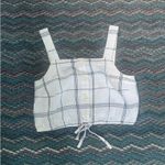 A New Day Plaid Linen Crop Top Photo 2