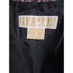 Michael Kors Cotton Blend Metallic Silver Blazer Brown Animal Print Lined 8 NWOT Photo 3