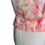 Carlisle  Silk Top Women Size 10 Pink‎ Sheer Floral Cowl Neck Fairy Old Money Photo 7