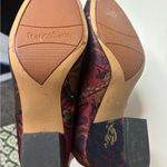 Franco Sarto  Burgundy Brocade Boots Size 9 Heeled Chunky Ankle Photo 7