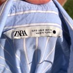 ZARA Blue Cotton Striped Long Sleeved Mini Shirt Dress S Photo 11