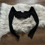 Princess Polly  Becca Long Sleeve Crop Top Black Photo 5
