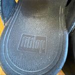 FitFlop Sandal Women 7 Lulu Black Shimmer Suede Thong Walking Toning EUC Photo 10