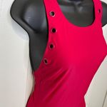 Juicy Couture NWT  One Piece High Neck Swimsuit With Grommets Barberry Pink Small Photo 2