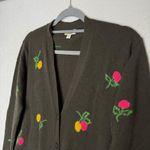 J.Crew  Flower Bud Cashmere Button Down Boyfriend Cardigan Sweater Small Cherry Photo 1