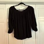 Z Supply black gauze smocked neck boho blouse small Photo 4