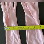 1950s Pink Nylon Knit Shirred Gloves, Size S Photo 7