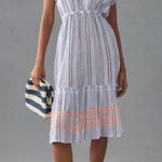 Anthropologie Sundry Embroidered Stripe Midi Dress Photo 0