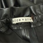 Alice + Olivia  Liliana Black Vegan Leather Faux Leather Paperbag Pants Size XS Photo 10