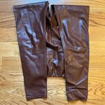 Wilfred Free chocolate brown faux leather leggings size small Photo 5