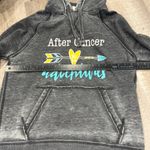 J. America  Burnout Wash, Grey “After Cancer Adventure, No fear” Hoodie Womens L Photo 5