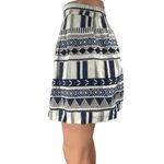 The Shew Women's Navy White Geometric Print Zipper Mini A Photo 1
