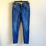 ZARA NWT MID-RISE SKINNY JEANS RAW HEM ZIP CUFFS WOMENS SIZE 4 BLUE Photo 3
