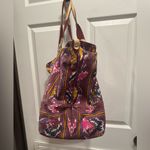 Aztec Print Boho Tote Bag with Snap Closure Pink Photo 3