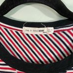 Rag & Bone Jeans Red & Black Diagonal Stripes Short Sleeve T Photo 3