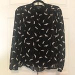 The Limited  Feather Blouse Sheer Long Sleeve Size Small S Photo 2