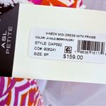 NWT‎ Tahari ASL Geo Print Fringed Midi Fit & Flare Dress Wild Berry Size 8P Purple Photo 8