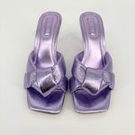 D'Amelio Leenoa Lavender Metallic Knotted High Heel Slide Sandals Size 8 Purple Photo 2