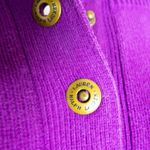 Lauren Ralph Lauren 100% cotton purple sweater with button collar, size L Size L Photo 9