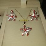 Jesou Watch, Necklace, earring‎ and bracelet set Red Photo 4