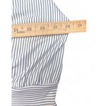 H&M  Women’s‎ 2XL One-Piece Swimsuit Blue White Stripe Ruffle Strap Coastal Chic Photo 7