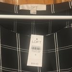 Loft Black & White Windowpane Side Tie Dress With Pockets Photo 6