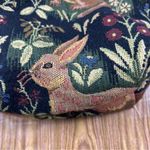 Vintage Robert Allen Woodland Animals Medium Tapestry Tote Bag Green Photo 4
