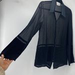 Armani Exchange  sheet satin color black on black embroidered block trim 90s Photo 4