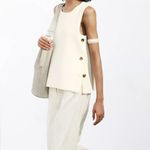 ZARA NWT  Knit Cream Waistcoat w/ Side Gold Buttons Size Small Photo 1