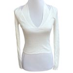 Topshop Halter Plunge Vneck Ribbed Sweater Ivory Size 0-2 Photo 5