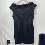 London Times Petites Black Dress Ruffle Neckline Sleeveless Career Party Photo 2