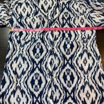 Athleta  Ikat Print Tunic Top Women XXS Blue White Cotton Silk Shirt Dress Preppy Photo 6