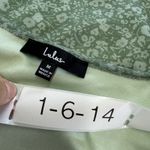 Lulus Bodysuit Womens Medium Green Major Aesthetic Sage Green Ditsy Floral Mesh Photo 4