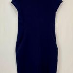 ZARA Basic Women’s Cap Sleeve Classic Pencil Dress Navy Blue Size Large Photo 7