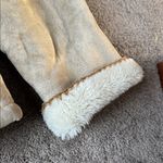 Sonoma  Tan Suede Leather Faux Fur Lined Hooded Jacket SIZE L Photo 4