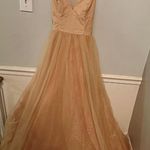 David's Bridal JULES&CLEO Lace Up Glitter Ball Gown Photo 3