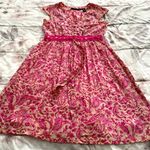 Allison Brittney floral pink beige Barbiecore high waist cotton dress, size M Photo 0