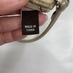 Coach Poppy Wristlet Wallet Signature C Tan Metallic Detail Trim Zippy With Fob Photo 5