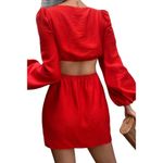 Seven Wonders Long Sleeve Square Neck Cutout Mini Dress Red Size Small NWT Photo 1