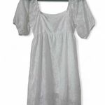 Altar'd State  White Floral Jacquard Puff-Sleeve Babydoll Dress • Size S Photo 1