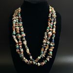 Vintage Native American Santo Domingo Multi Stone 3 Strand Necklace Photo 1