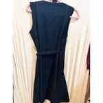 ExOfficio‎ Black Wrap Dress Sleeveless Textured Rayon Blend Casual Midi Dress Size M Photo 5