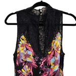 Free People Intimately FP black lace floral Marsha tunic / mini dress mock neck Photo 8