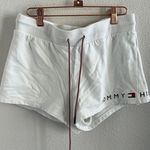 Tommy Hilfiger White Elastic Waist Pull On Spellout Branded Lounge Shorts Small Photo 0