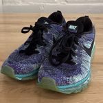 Nike  Blue Purple Air Flyknit Max Hyper Grape Women's Running Shoes - Size 9.5 Photo 0