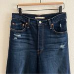 Levi's  Ribcage Straight Ankle Dark Wash Distressed Jeans Size 29 Photo 1