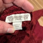 Vintage America Red Knit Sweater with Sheer Panel Sides Size Large Photo 1