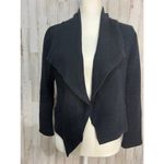 Dolan Women's Black Ribbed Cropped Blazer Jacket Size Medium Casual Photo 1