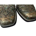 Women’s J.B. Dillon Reserve Distressed Turquoise Patina Western Boots – Size 11B Brown Photo 10