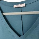 Zenana  Women’s Teal V-Neck Short Sleeve Top Size Large Photo 3